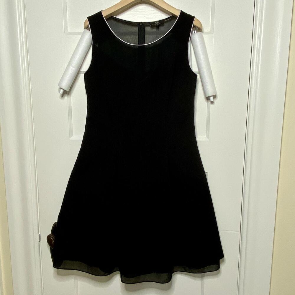 Riu Paris Black Sleeveless A-Line Cocktail Dress Womens Small LBD Retro Mod Chic